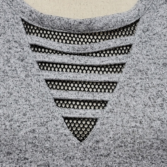 Livi Active Soft Knit Mesh Inset Hi Lo Marled Grey Short Sleeve Dress size 14/16 - Picture 2 of 6